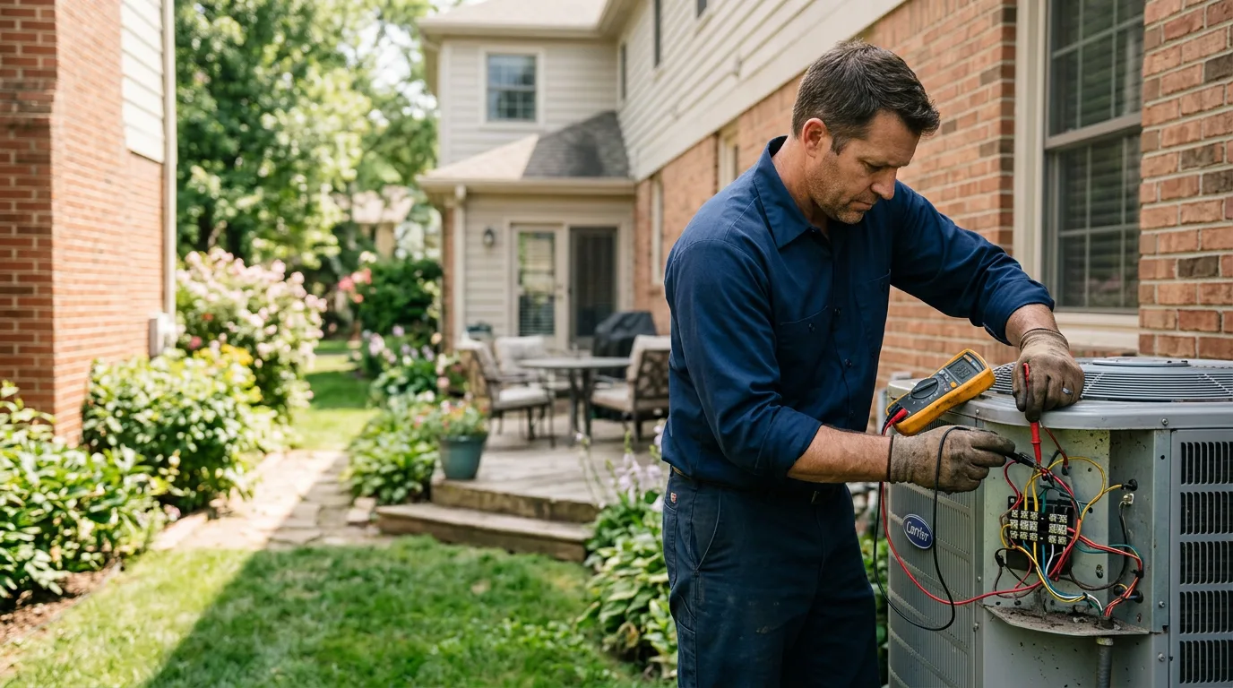 HVAC technician working near Hoosick Falls, NY